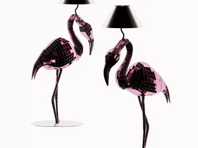 Modern metal flamingo floor lamp 3D model