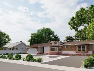 3D Exterior Scene 3D model design garden and landscape 3D model 3D model 3