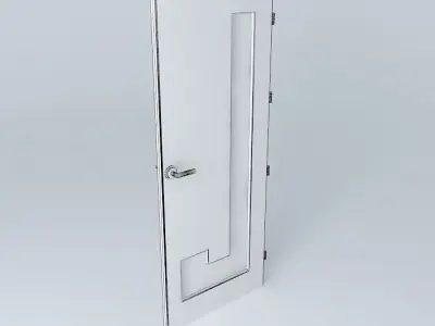 Letter "L", 3D door, very detail with glass, lock and hinger. Free 3D model