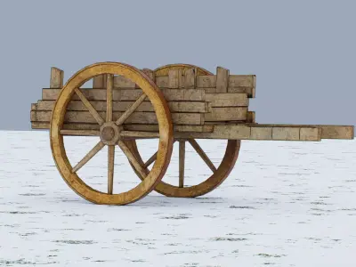 Wooden cart  3D model