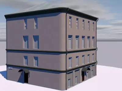 Postal office  Low-poly 3D model