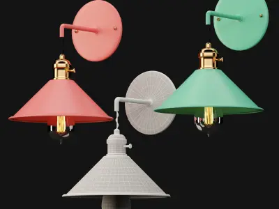 light-06 wall lamp with gold shade 3D model