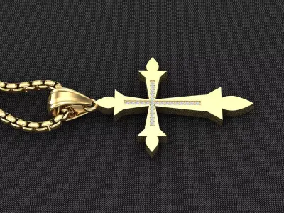 Cross Light Gold 3CP090 3DM STL 3D model