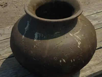 Big ceramic bowl Low-poly 3D model