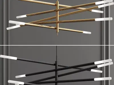 Rousseau Articulating LED Chandelier 3D model