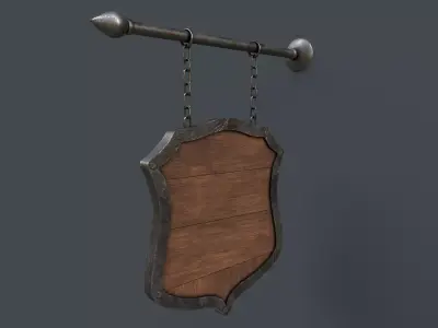 Shield Sign Low-poly 3D model