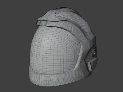 Helmet with light Low-poly 3D model