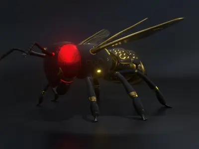 Mecha Honey Bee Low-poly 3D model