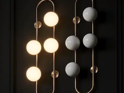 Nordic Creative Glass Ball Wall Lamp 3D model