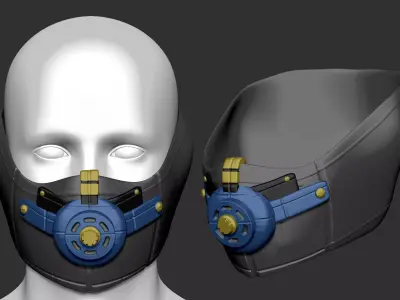 gas mask helmet scifi high poly sculpt ver 3 3d printable  3D model