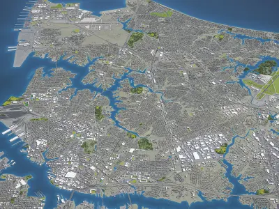 Virginia Beach - Norfolk - Newport News Metropolitan Area 3D Model Pack