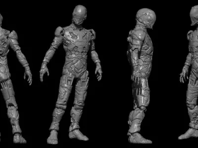 Costume1 orange and robot 3D print model