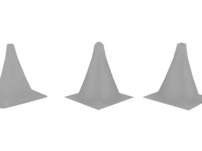 traffic cone unpainted Free low-poly 3D model