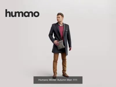 Humano 5-Pack - WINTER  AUTUMN PEOPLE - 5x 3D models A