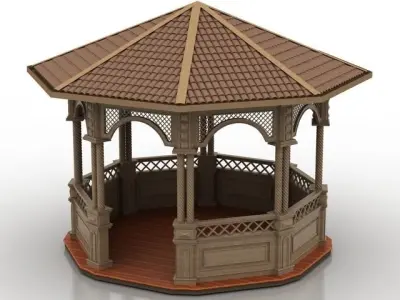 Arbor wooden Low-poly 3D model