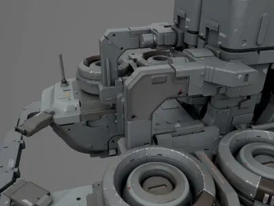 Scifi-543 spacecraft with two tanks 3D model