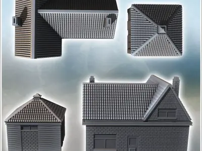 Set of two modern houses Veghel Netherlands - World War Two Seco 3D print model