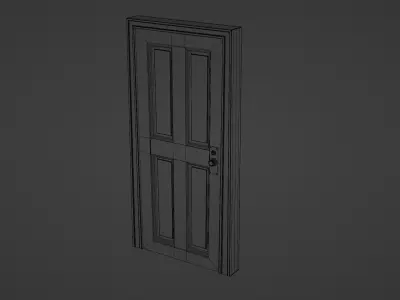 Interior Old Door 3d Low-poly 3D model