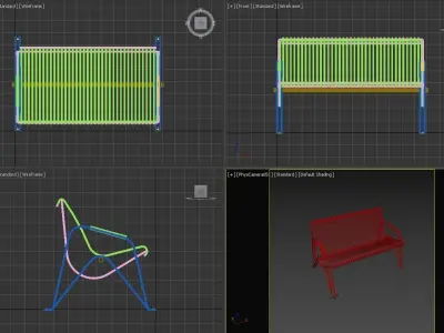OUTDOOR ROD BENCH 3D model