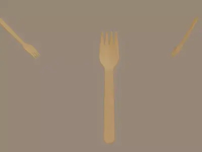 Wooden Fork 3D model