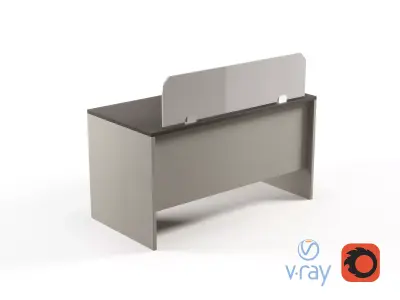 Modern Office Desk For Staff  Free 3D model