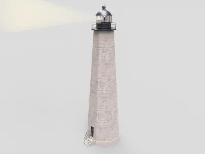 Five Mile Point Lighthouse Low-poly 3D model