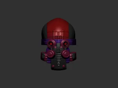 Gas mask helmet 3d model scifi Low-poly  3D model 3