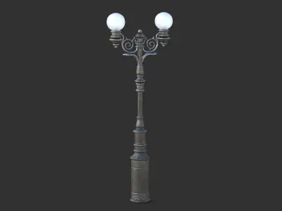 Street Lamp Low-poly 3D model 5
