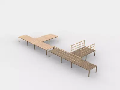 wooden platform  3D model