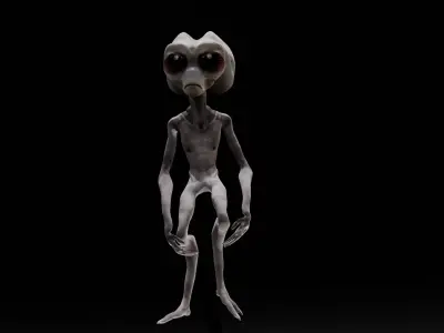 Alien Animated and Rigged Low-poly 3D model