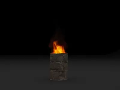 Burning barrel vdb 3D model