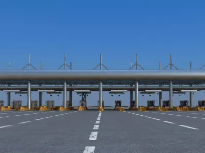 Highway toll station 3D model
