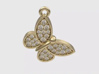 Diamond Butterfly Pendant JDBCo 3D print model