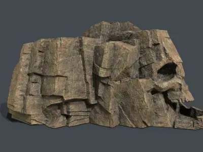 Skull Rock Low-poly 3D model 13