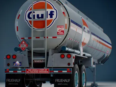 Fruehauf Tanker Semi - Trailer Vintage 3D model