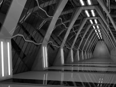 Sci Fi Corridor Futuristic 3D model