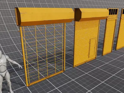 metal shutter  Low-poly 3D model