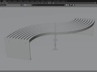 Street Bench 01 3D model