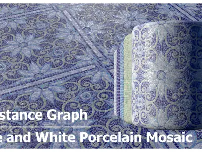 Substance 3D Designer Graphs of Blue and White Porcelain Mosaic Texture