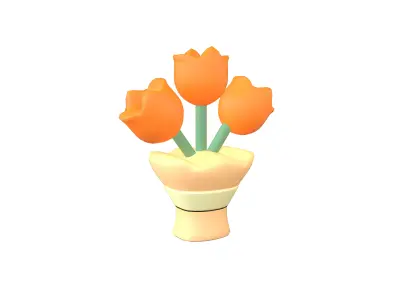 Flower Bouquet Icon v1 004 Low-poly 3D model