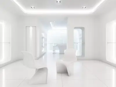 Sci-fi white interior 01 3D model