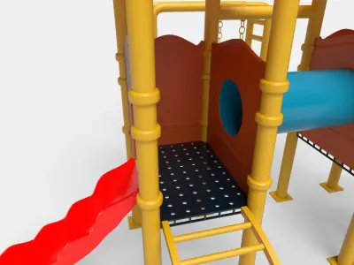 Swing Set playground Low-poly 3D model