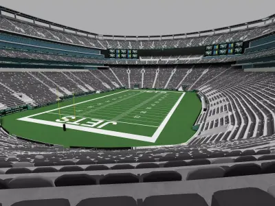 Modern American Football Stadium 3D Model Low-poly 3D model