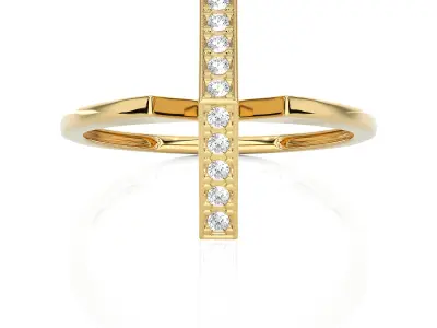 Light Minimalist Diamond Ring 3D print model