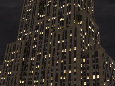 Empire State Building - Day and Night Low-poly 3D model