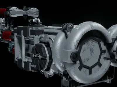 Sci-fi Spaceship 3D Model Low-poly 3D model