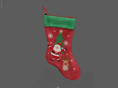 Christmas Stocking Low-poly 3D model