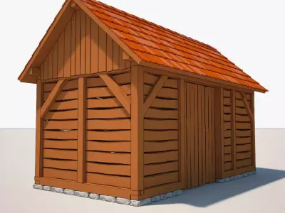 Barn cartoon 3D model