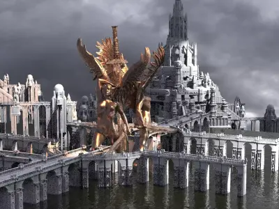 King Arthur Palace bridge 7 3D model