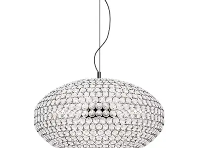 Crystal Oval chandelier made of crystal 3D model